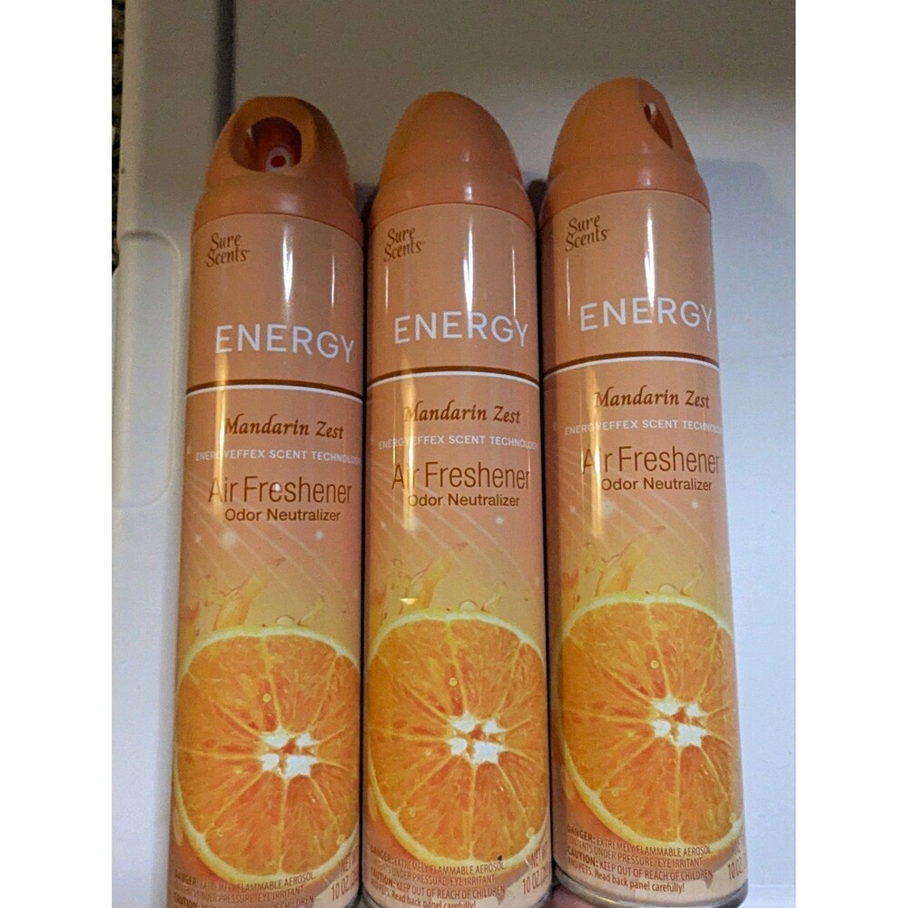 Sure Scents Mandarin Zest Air Freshener Odor Neutralizer 10oz 3 Pack Bundle